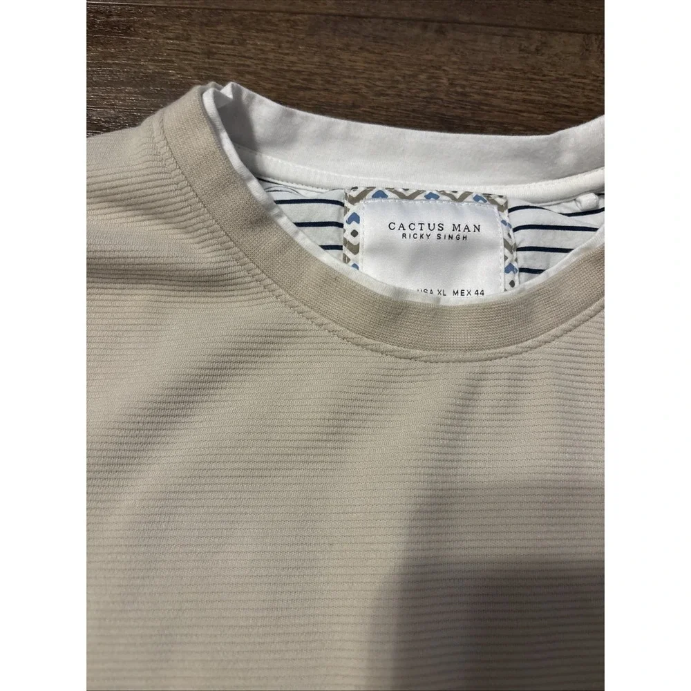 Cactus Man Ricky Singh Long Sleeve Ribbed Textured Shirt Men's XL Layered Look - Picture 2 of 4